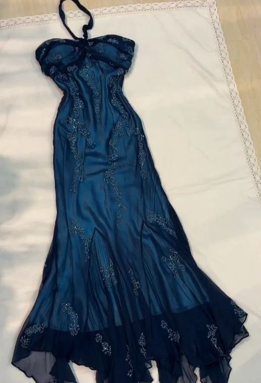 Vintage Halter Mermaid Long Prom Dresses Chiffon Beaded Dark Green Long Formal Dresses Graduation Dress N1617