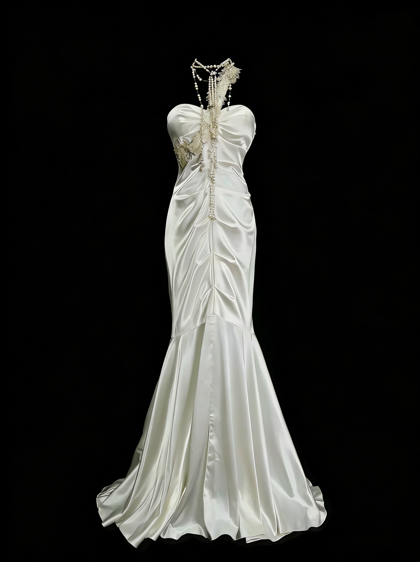 Vintage Mermaid One Shoulder White Backless Summer Formal For Women Girls Teens Prom Dresses N2236