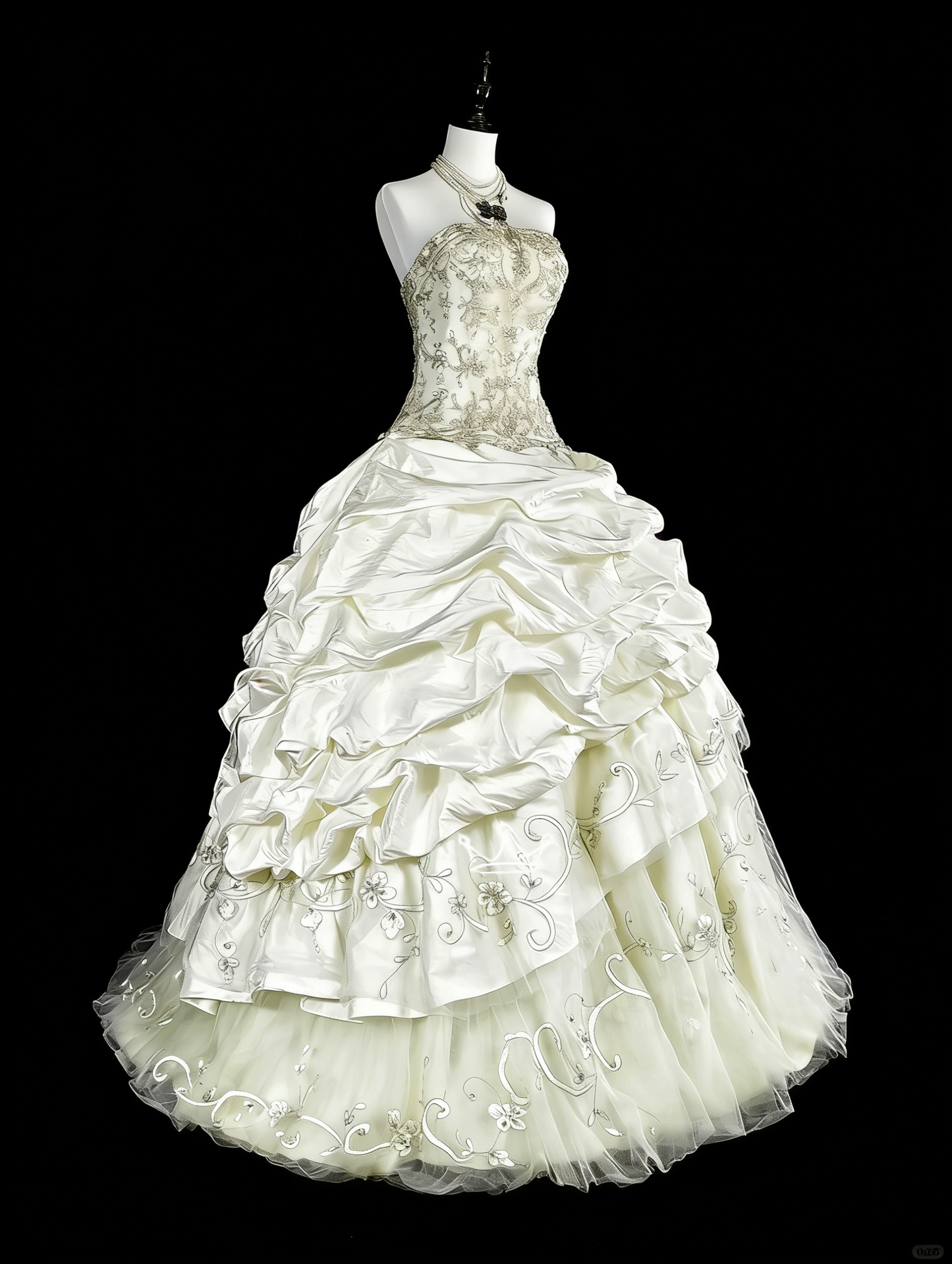 Robes de mariée princesse robe de bal bustier ivoire avec cristaux perlés longue robe de mariée N3413