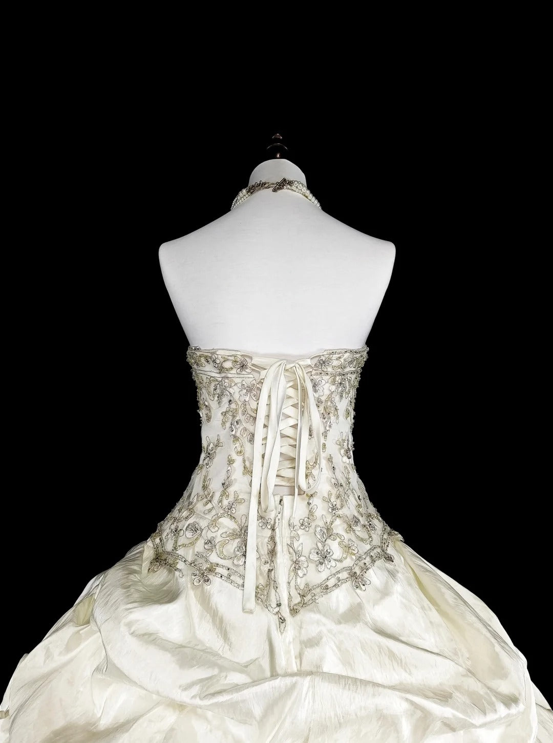 Robes de mariée princesse robe de bal bustier ivoire avec cristaux perlés longue robe de mariée N3413