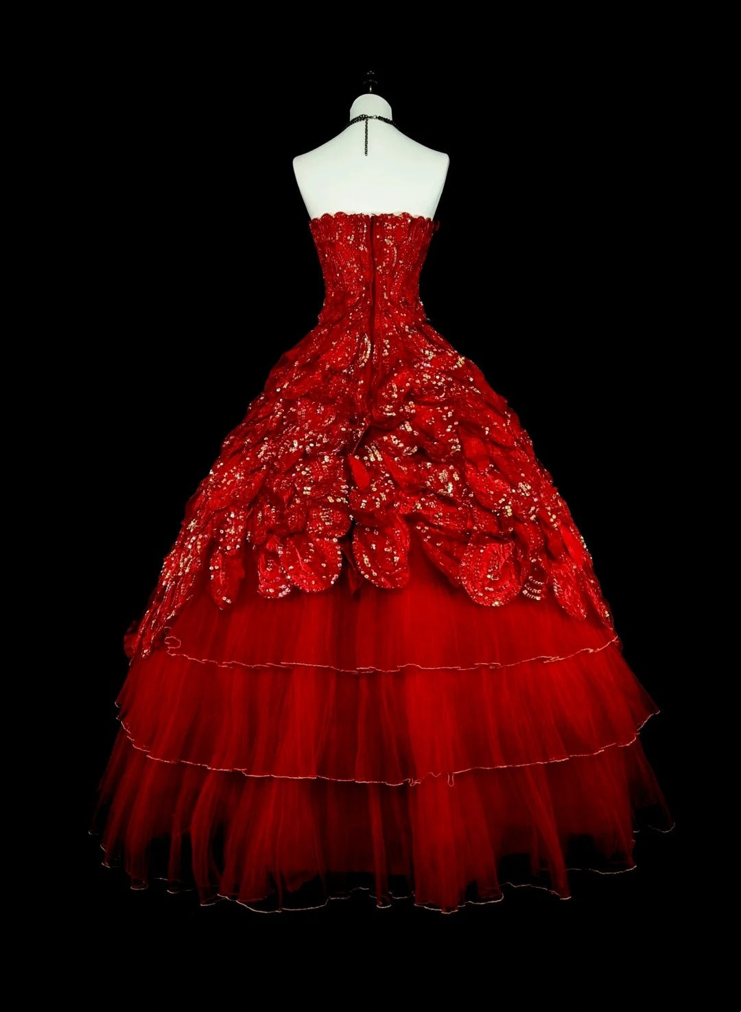 Mignonne robe de bal bustier bordeaux avec volants superposés longues robes de soirée robes de bal N2147
