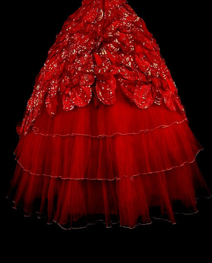 Mignonne robe de bal bustier bordeaux avec volants superposés longues robes de soirée robes de bal N2147