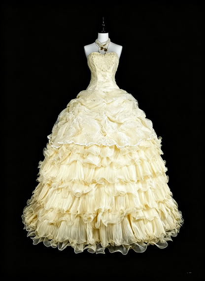 Bescheidene Ballkleider Gelb Trägerlos Ärmellos Sweet 16 Kleid Formelle Abendgarderobe N3514