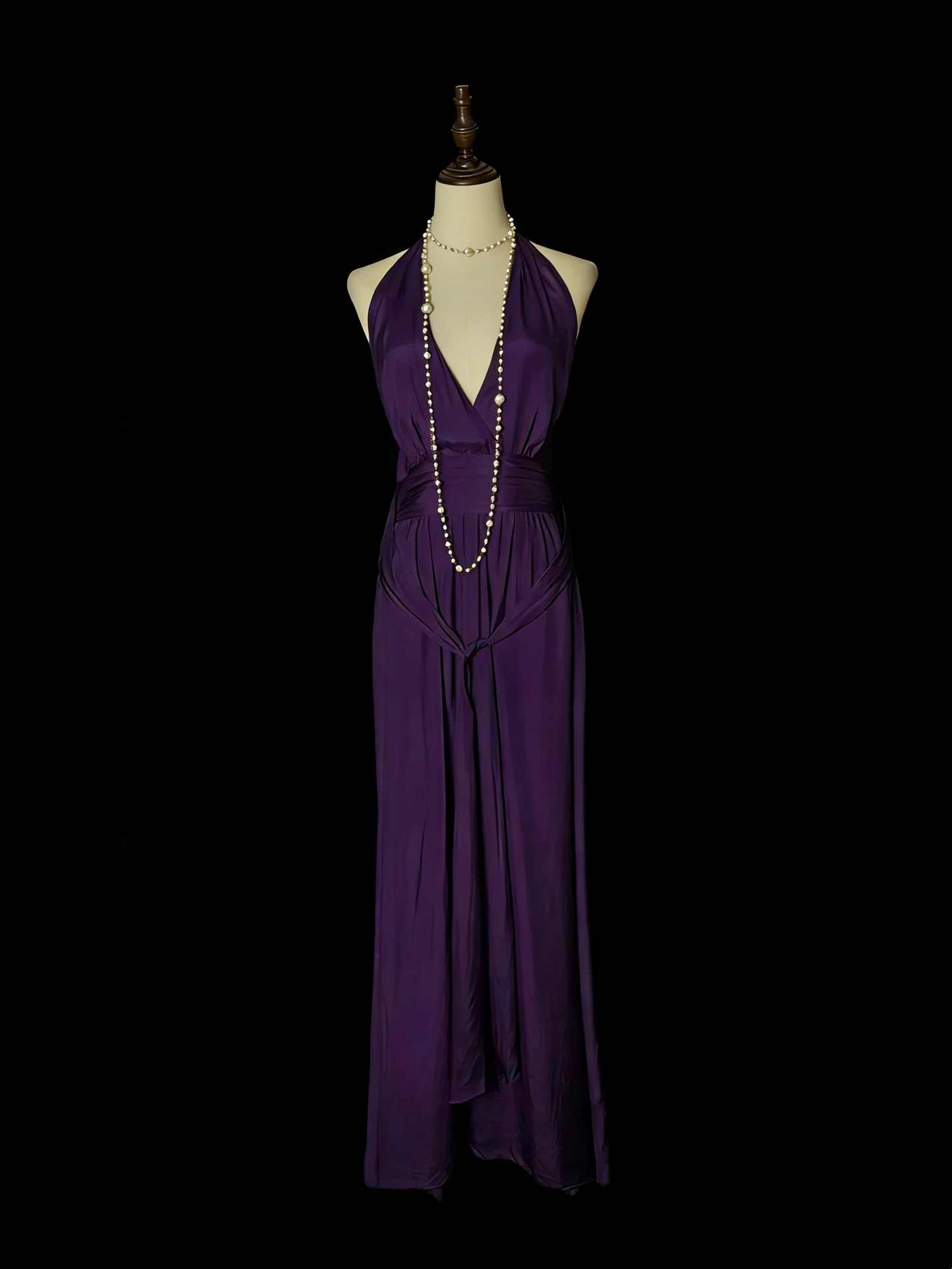 Einfaches, lila A-Linien-Abendkleid im 80er-Jahre-Stil mit V-Ausschnitt, langes formelles Kleid für die High School, N1330