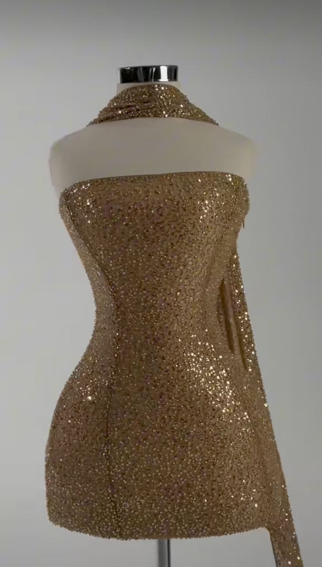 Robes de soirée scintillantes bustier or à paillettes mini pour senior Inspo anniversaire 17 ans tenues de fête robes de rentrée RB3148