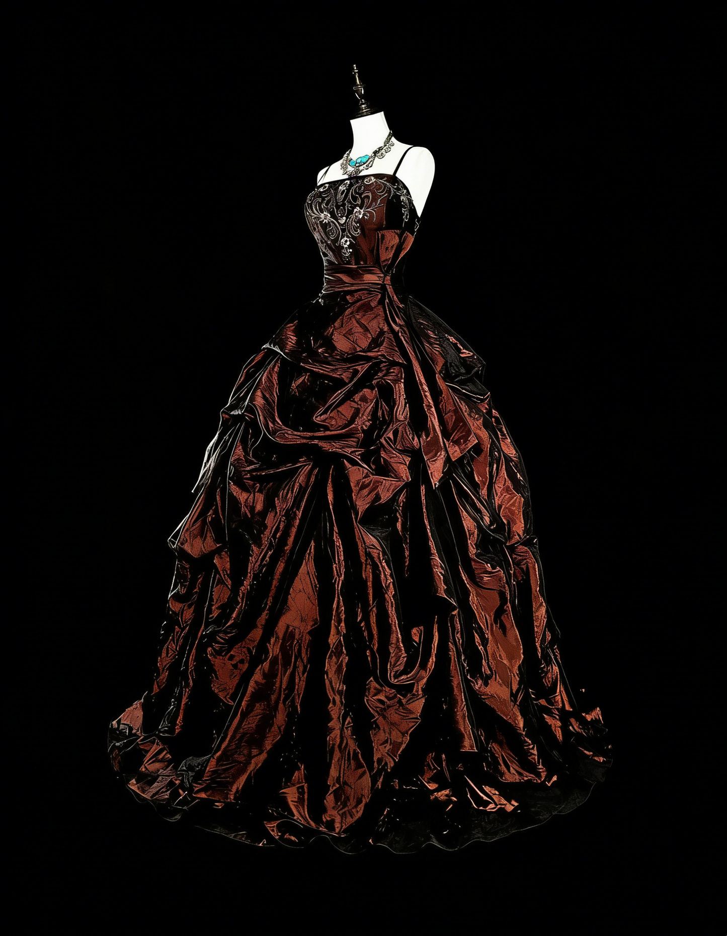 Vintage-Ballkleid mit Spaghettiträgern und Perlen, Falten, langes Abendkleid N2389