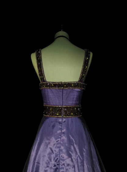 Retro-A-Linien-Abendkleid mit Spaghettiträgern, weinrotem Satin, ärmellos, 70er-Jahre-Stil, langes formelles Abendkleid N1487