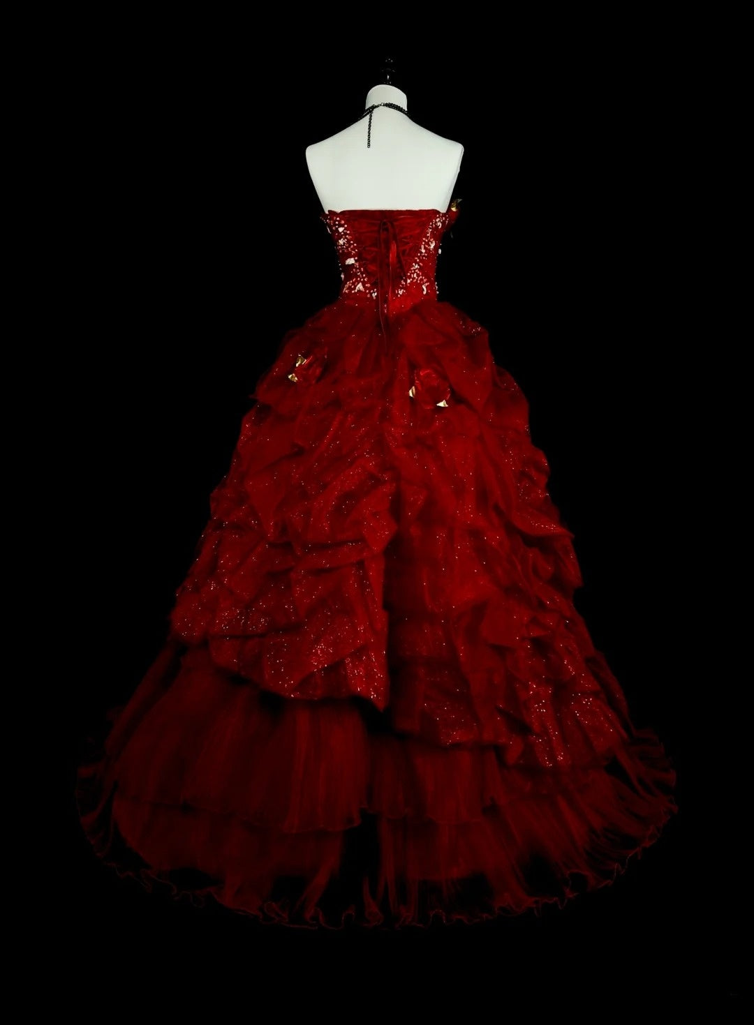 Robes de bal vintage sans bretelles bordeaux avec perles plissées années 1980, longues robes de soirée N2703