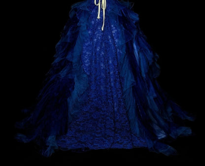 Vintage Ballkleid, trägerlos, königsblau, Tüllspitze, Sweet 16 Kleider, Quinceañera Kleid, lang, Vestidos De Fiesta N1482