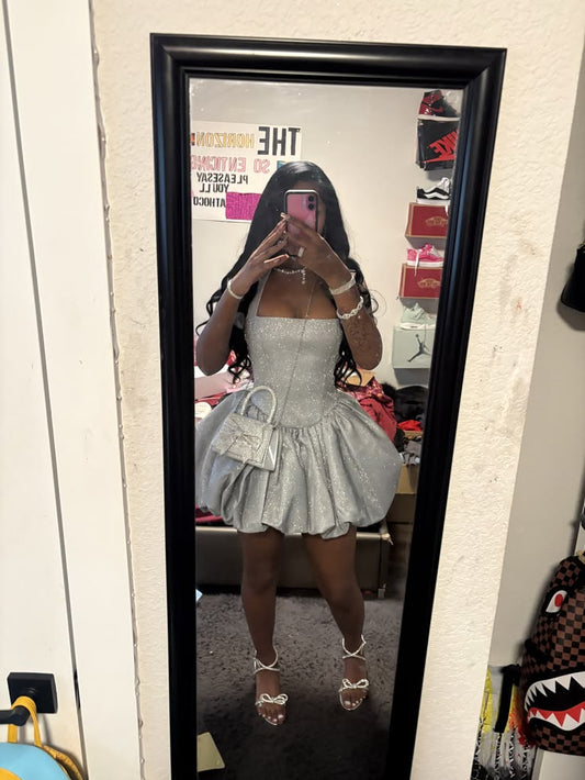 Trendy Ball Gown Halter Sequin Short Night In Rio Inspo Hoco Dress Ideas Homecoming Dresses RB4067