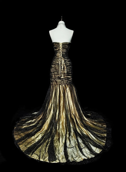 Vintage Meerjungfrauen-Abendkleid mit Herzausschnitt, ärmellos, aus schwarzem Tüll, 80er-Jahre-Stil, langes formelles Abendkleid N1488
