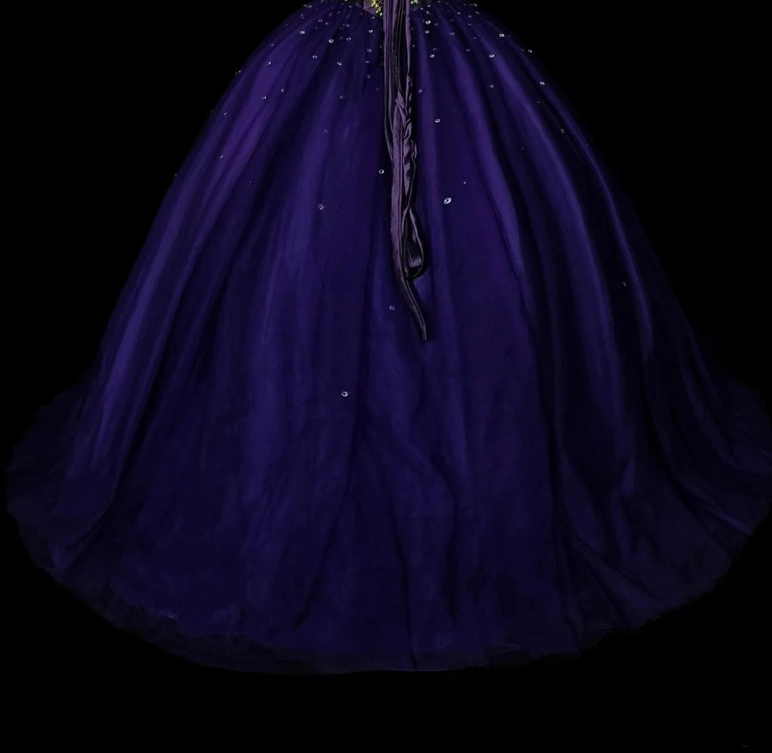 Vintage Ballkleid mit Herzausschnitt, lila Tüll, Sweet 16 Kleider, Quinceanera Kleid, lang, Vestidos De Fiesta N1495