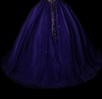 Vintage Ballkleid mit Herzausschnitt, lila Tüll, Sweet 16 Kleider, Quinceanera Kleid, lang, Vestidos De Fiesta N1495