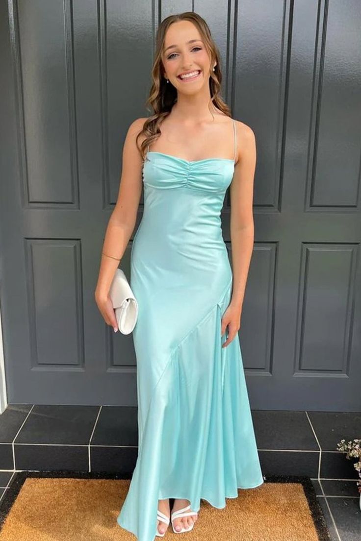 Long Prom Dresses With Split Mermaid Spaghetti Straps Maxi Long Party Prom Dresses Vestidos De Dia AB515