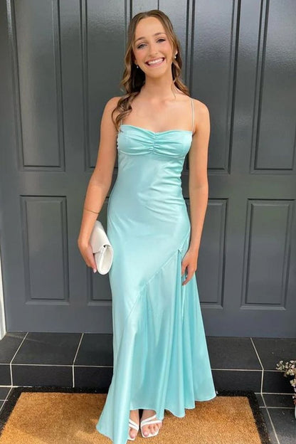 Long Prom Dresses With Split Mermaid Spaghetti Straps Maxi Long Party Prom Dresses Vestidos De Dia AB515