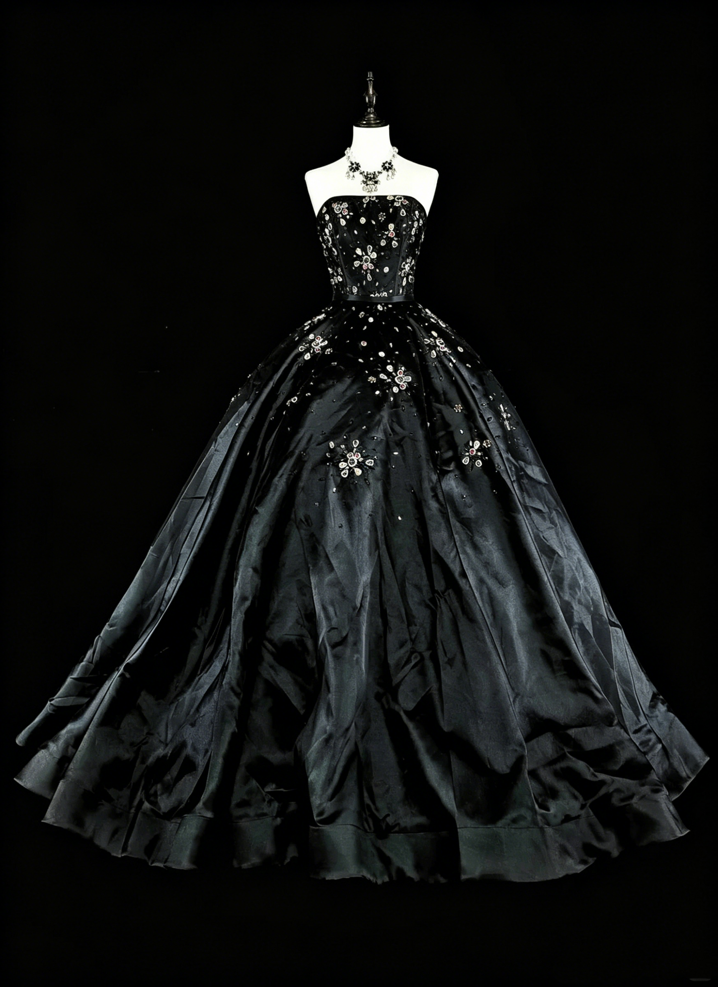 Bescheidene Ballkleider für den Abschlussball, trägerlos, aus schwarzem Tüll, Sweet 16 Kleid, formelle Abendgarderobe N3517