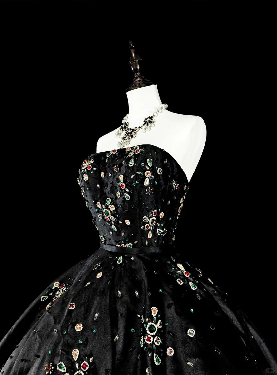 Bescheidene Ballkleider für den Abschlussball, trägerlos, aus schwarzem Tüll, Sweet 16 Kleid, formelle Abendgarderobe N3517