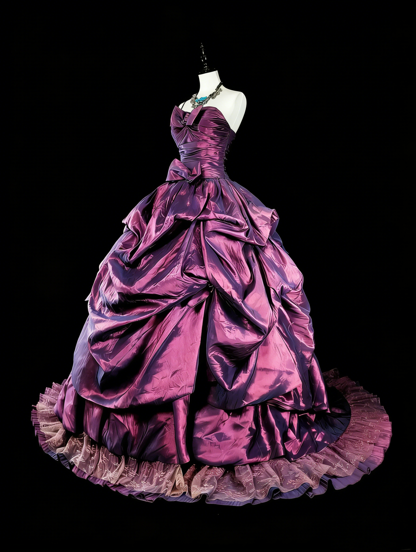 Cute Ball Gown Strapless Purple Taffeta Sweet 16 Dresses Quinceanera Dress N3414