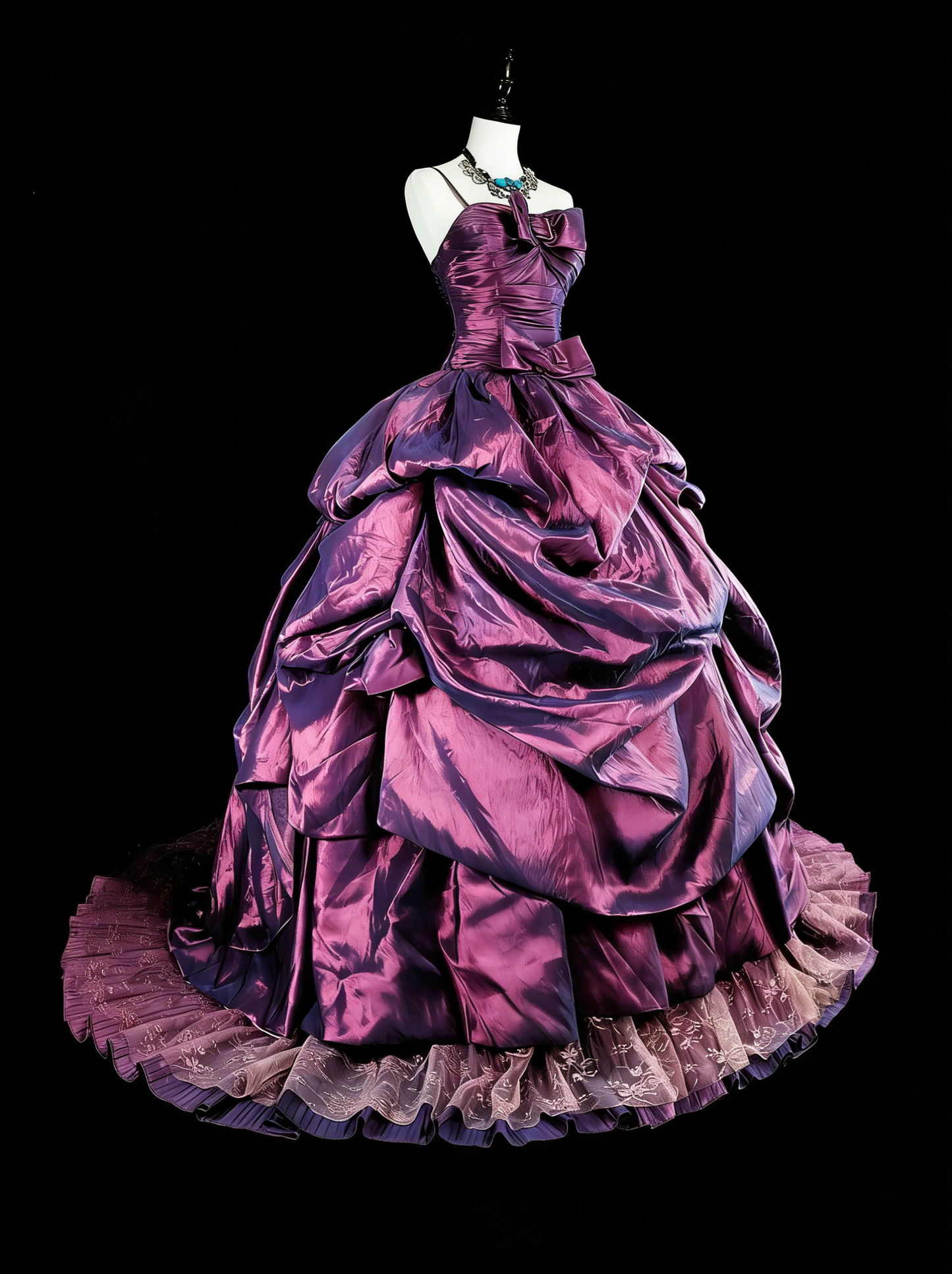 Cute Ball Gown Strapless Purple Taffeta Sweet 16 Dresses Quinceanera Dress N3414