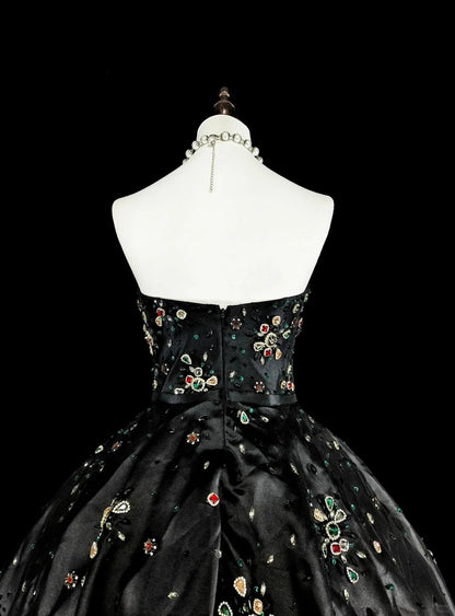Bescheidene Ballkleider für den Abschlussball, trägerlos, aus schwarzem Tüll, Sweet 16 Kleid, formelle Abendgarderobe N3517