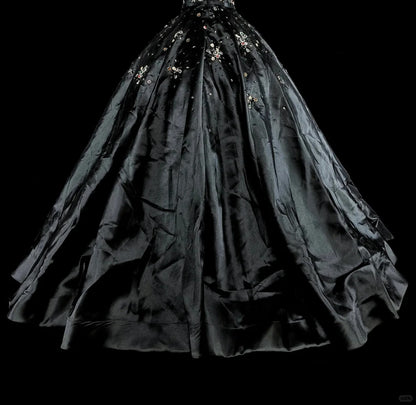 Bescheidene Ballkleider für den Abschlussball, trägerlos, aus schwarzem Tüll, Sweet 16 Kleid, formelle Abendgarderobe N3517