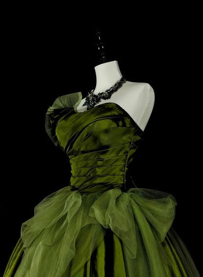 Vintage Ballkleid mit Herzausschnitt, olivgrüner Tüll, Sweet 16 Kleider, Quinceanera Kleid, lang, Vestidos De Fiesta N1464