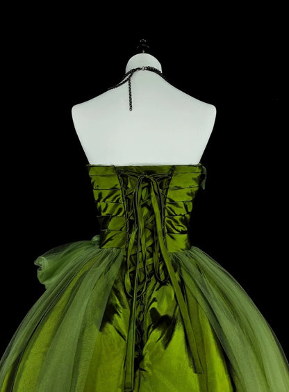 Vintage Ballkleid mit Herzausschnitt, olivgrüner Tüll, Sweet 16 Kleider, Quinceanera Kleid, lang, Vestidos De Fiesta N1464