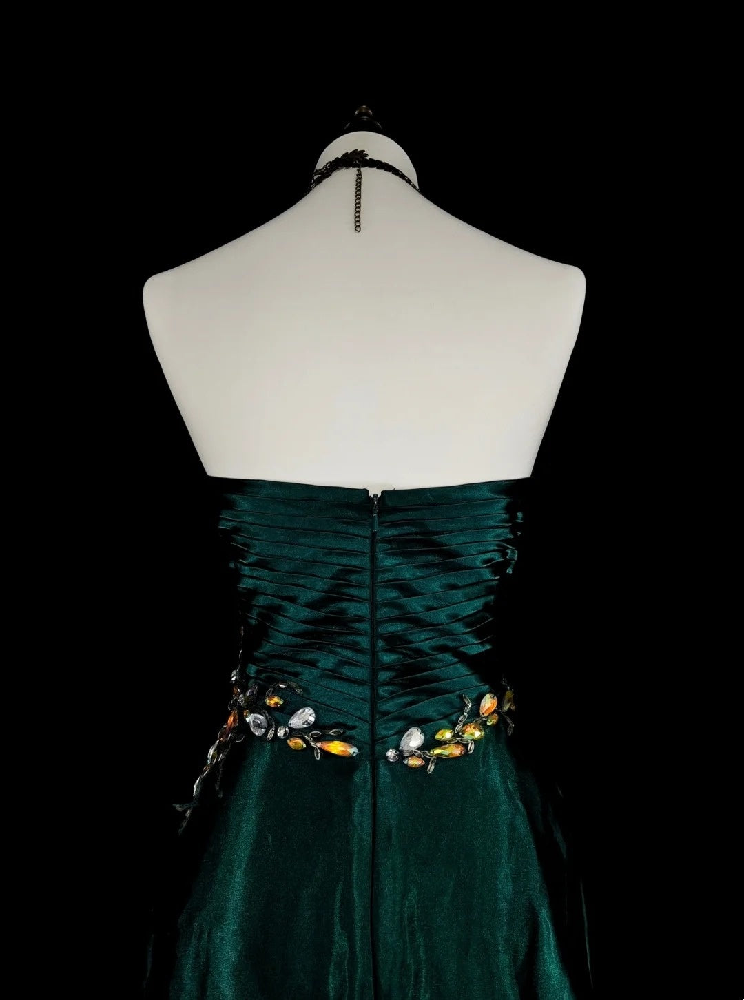 Vintage Meerjungfrauen-Abendkleid mit Herzausschnitt, dunkelgrüner Satin, ärmellos, 90er-Jahre-Stil, Inspiration, langes formelles Partykleid N1498