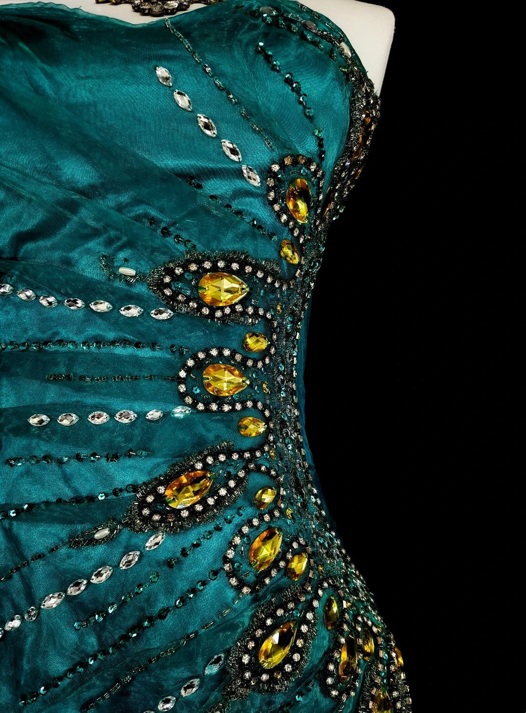 Vintage Ballkleider Ästhetik 1970er Retro Meerjungfrau Grünes Satin Langes Abendkleid N2150