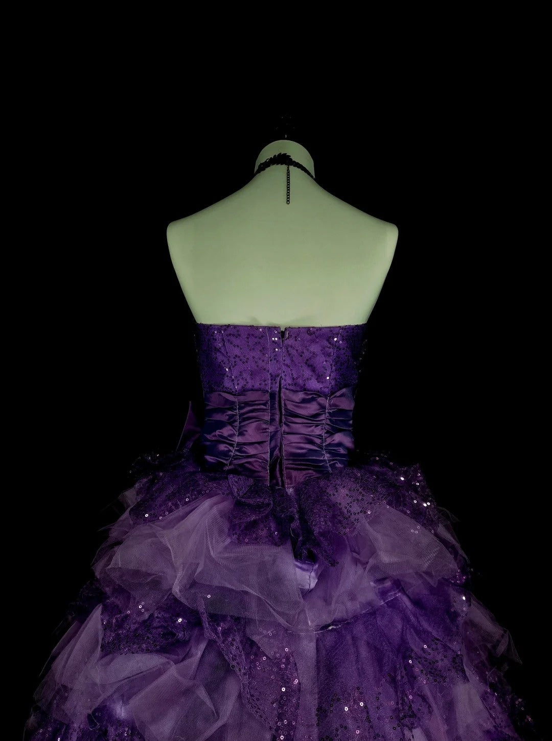 Vintage Ballkleid, trägerlos, lila Tüll, gestuft, Sweet 16 Kleider, Quinceañera Kleid, lang, Vestidos De Fiesta N1496