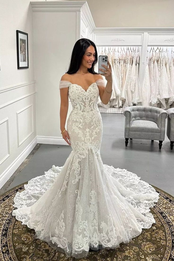 Modest Mermaid Off The Shoulder White Fitted Corset Long Wedding Dress Bride Gowns Wedding Dresses AB035