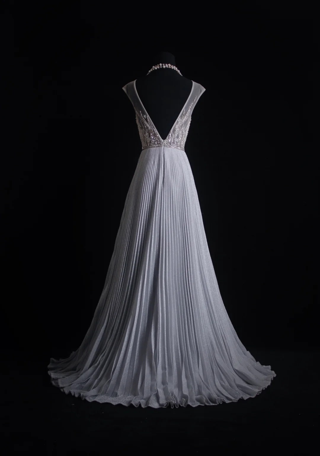 Vintage Prom Dresses Aesthetic 80s Retro A line Gray Pleated Chiffon Floor Length Formal Outfits N2332