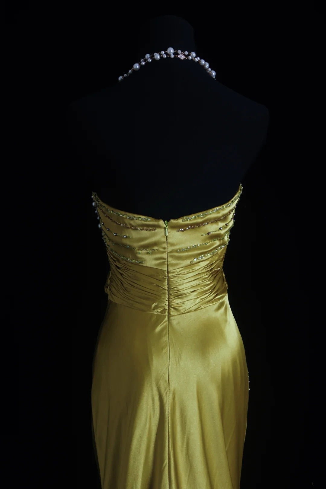 Vintage Prom Dresses Aesthetic 80s Retro Mermaid Sweethert Green Satin Long Formal Outfits N2334
