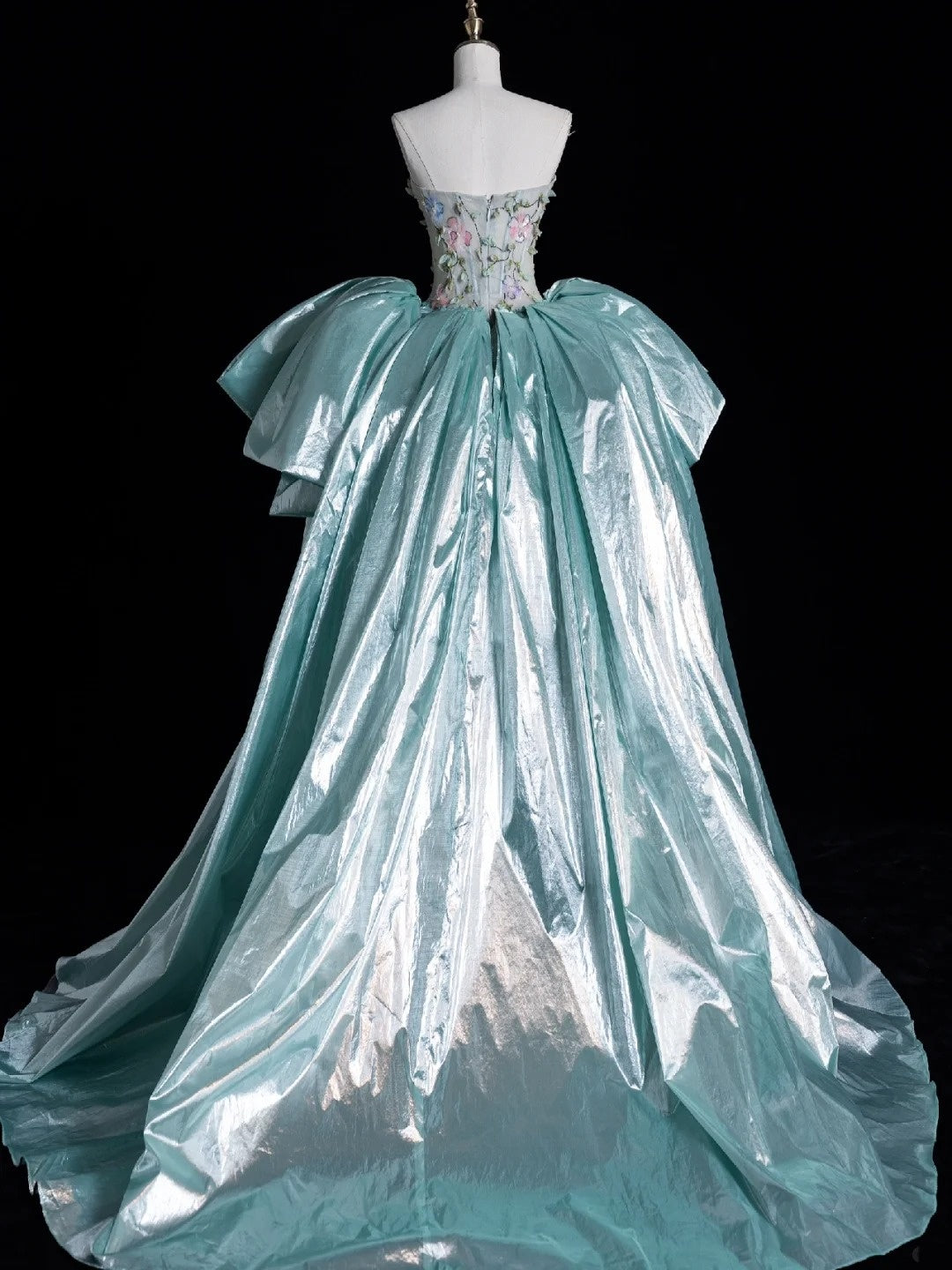 Modest Sheath Sweetheart Sleeveless Tulle Floral Long Prom Dress Mint Green For Women Girls Evening Dresses N655