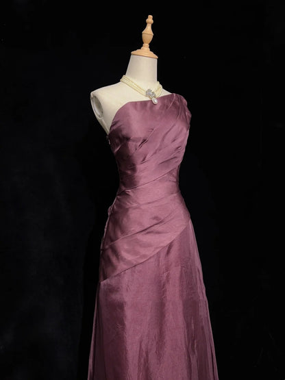 Belles Robes de Bal Sirène Violet Épaule Dénudée Longue Robe de Soirée Formelle N3664