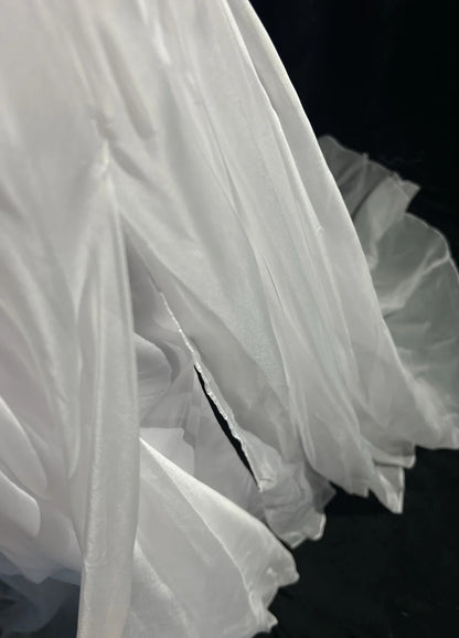 Robes de Mariée Intemporelles Sirène Dos Nu Chiffon Satin Blanc Avec Perles Longue Robe de Mariée N3474