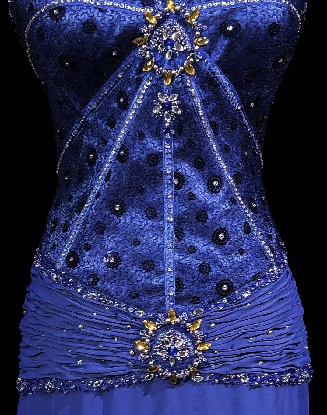Vintage Prom Dresses 1960s Mermaid Spaghetti Strap Royal Blue With Beaded Cape Long Prom Gown N3118