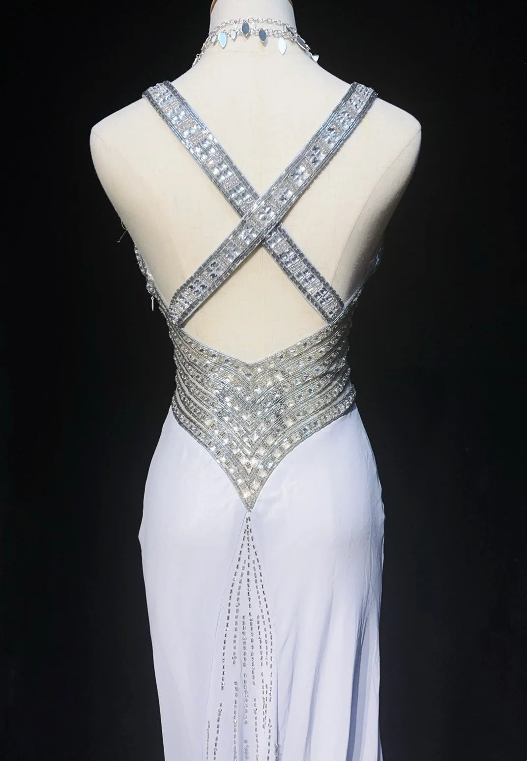 Vintage Prom Dresses Mermaid Sweetheart Gray Chiffon With Beading 1970s Long Formal Gown N2614