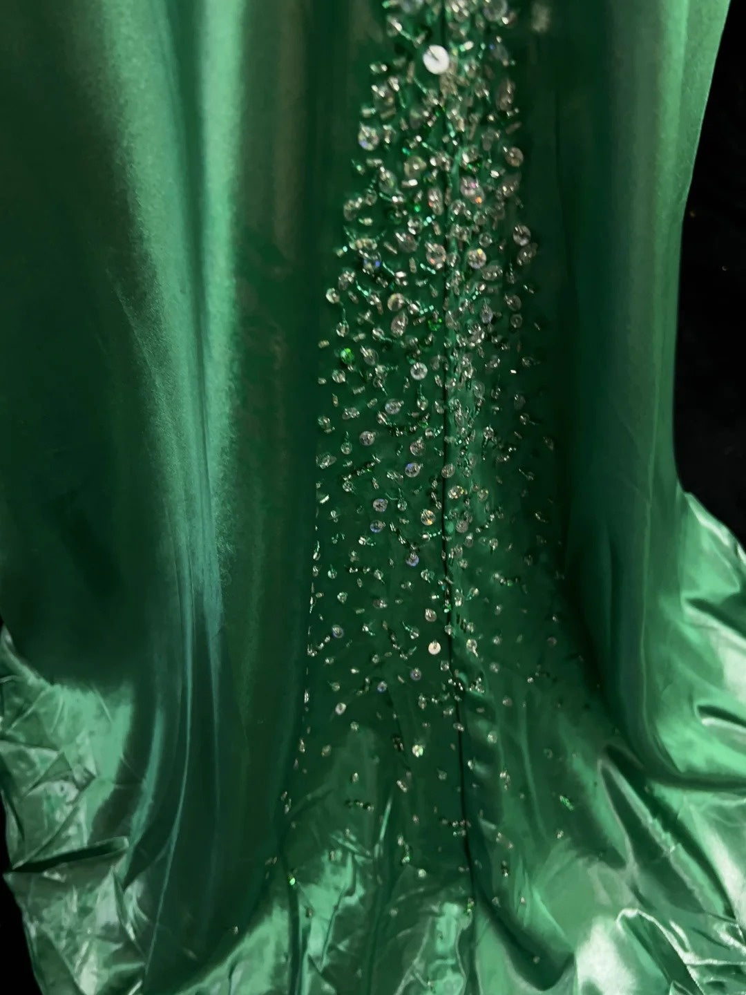 Robes de bal vintage Sirène Halter Dos Nu Vert Perlé Années 90 Longue Robe de Soirée Formelle N2648