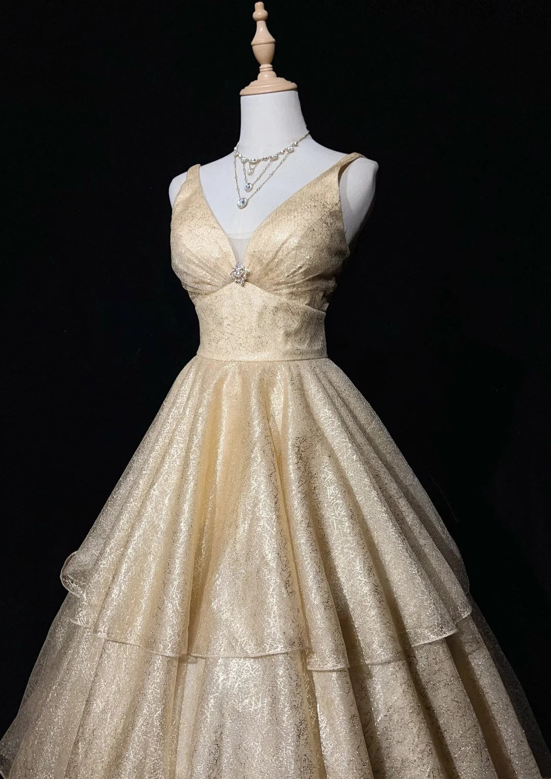Vintage Abschlussballkleider Ästhetik 80er Jahre Retro Ballkleid Champagner Pailletten Bodenlang Abendgarderobe N2326
