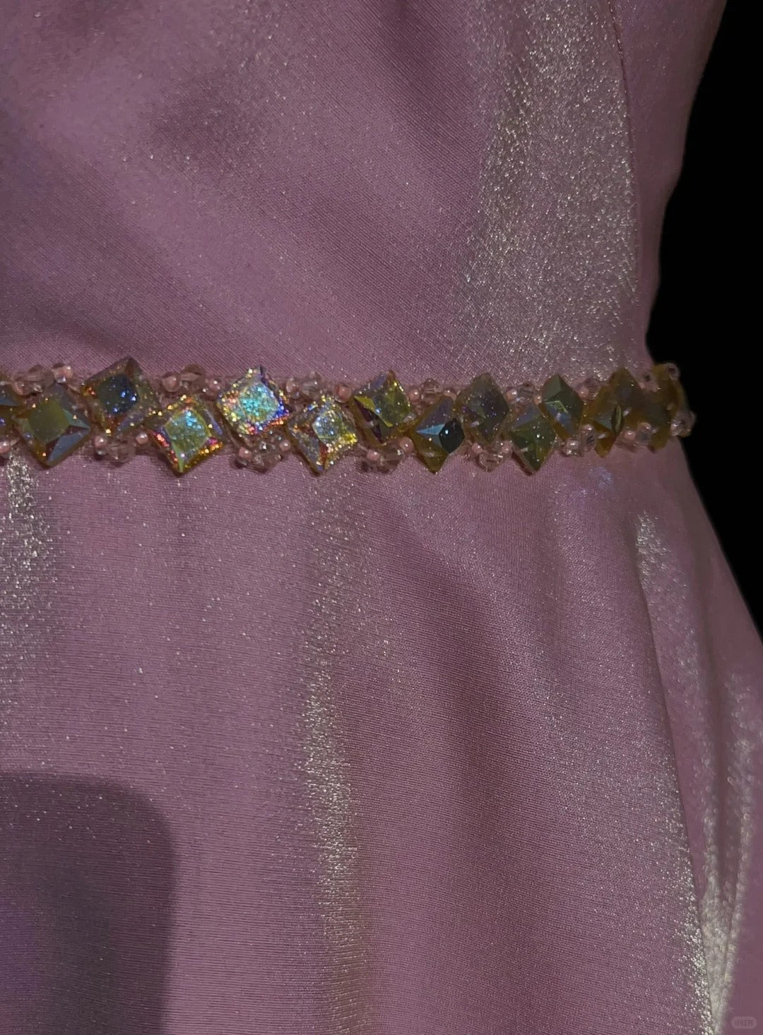 Vintage Ballkleider 1960er A-Linie One Shoulder Pink High Low Satin Ballkleid N3101