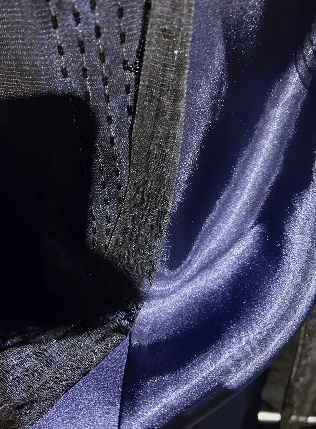 Vintage Ballkleider A-Linie Spaghettiträger Marineblau Tüll 80er Jahre Mit Perlen Lang Formelle Abendgarderobe N3871