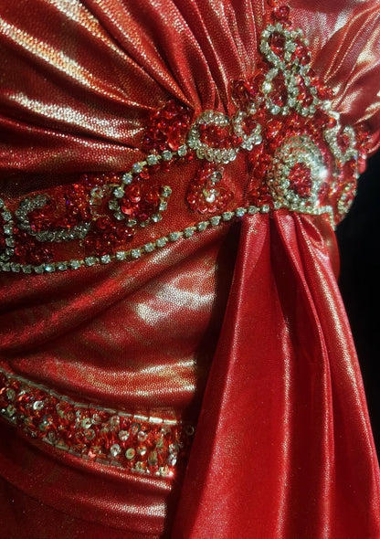 Élégante Robe de soirée longue corail à bretelles, coupe trapèze, perlée, plissée, sans manches, avec cape, Robes de bal N2448