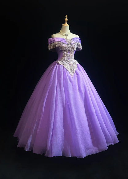 Prinzessin Abschlussballkleider Ballkleid Off-Shoulder Traube mit Perlen Formelle Abendgarderobe N3885