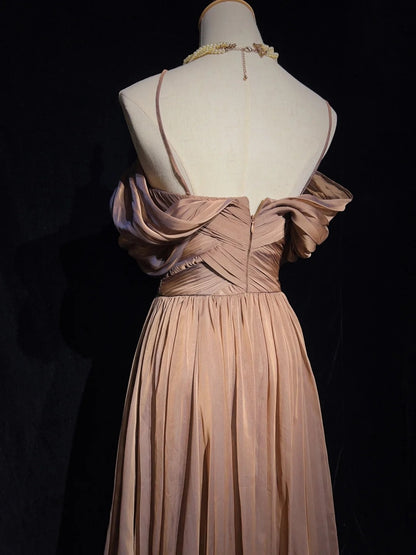 Robes de bal vintage des années 80, coupe trapèze, à fines bretelles, avec volants, longues tenues de soirée N3454