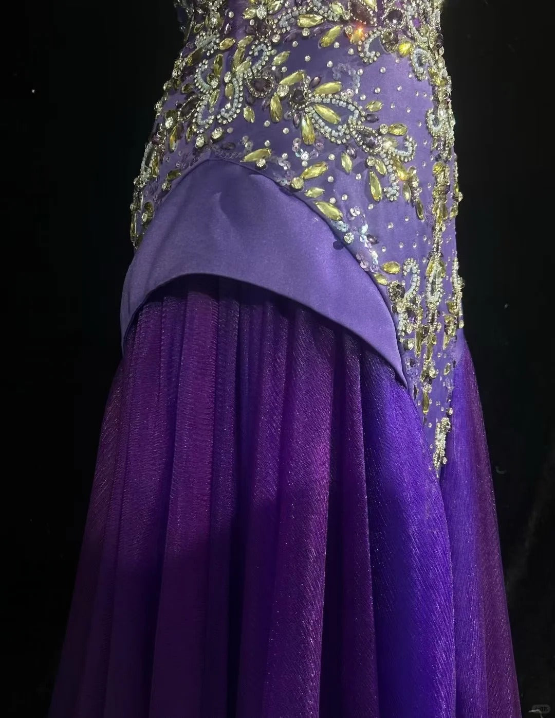 Vintage Prom Dresses 90s Mermaid Scoop Purple Tulle Long With Beading Evening Formal Outfits RB5145