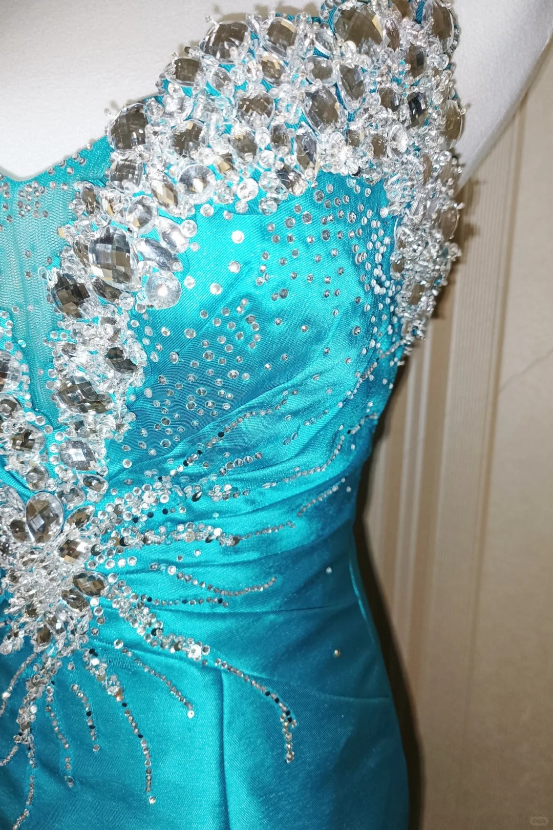 Élégante robe sirène bustier bleue avec perles pour 18e anniversaire, tenue de soirée formelle pour le bal N4185