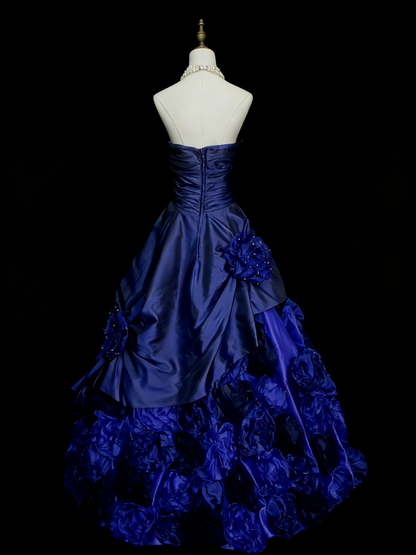 Bezauberndes trägerloses Ballkleid für Sweet 16, Quinceañera, langes Kleid mit 3D-Blumen, Vestidos De Fiesta N1242