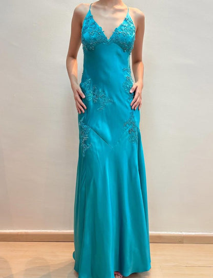 Elegantes Meerjungfrauen-Abendkleid mit Spaghettiträgern, rückenfreier Satin-Spitze und trägerlosem Design – perfekt für Highschool-Teenager, Abschlussball oder andere festliche Anlässe (N014)