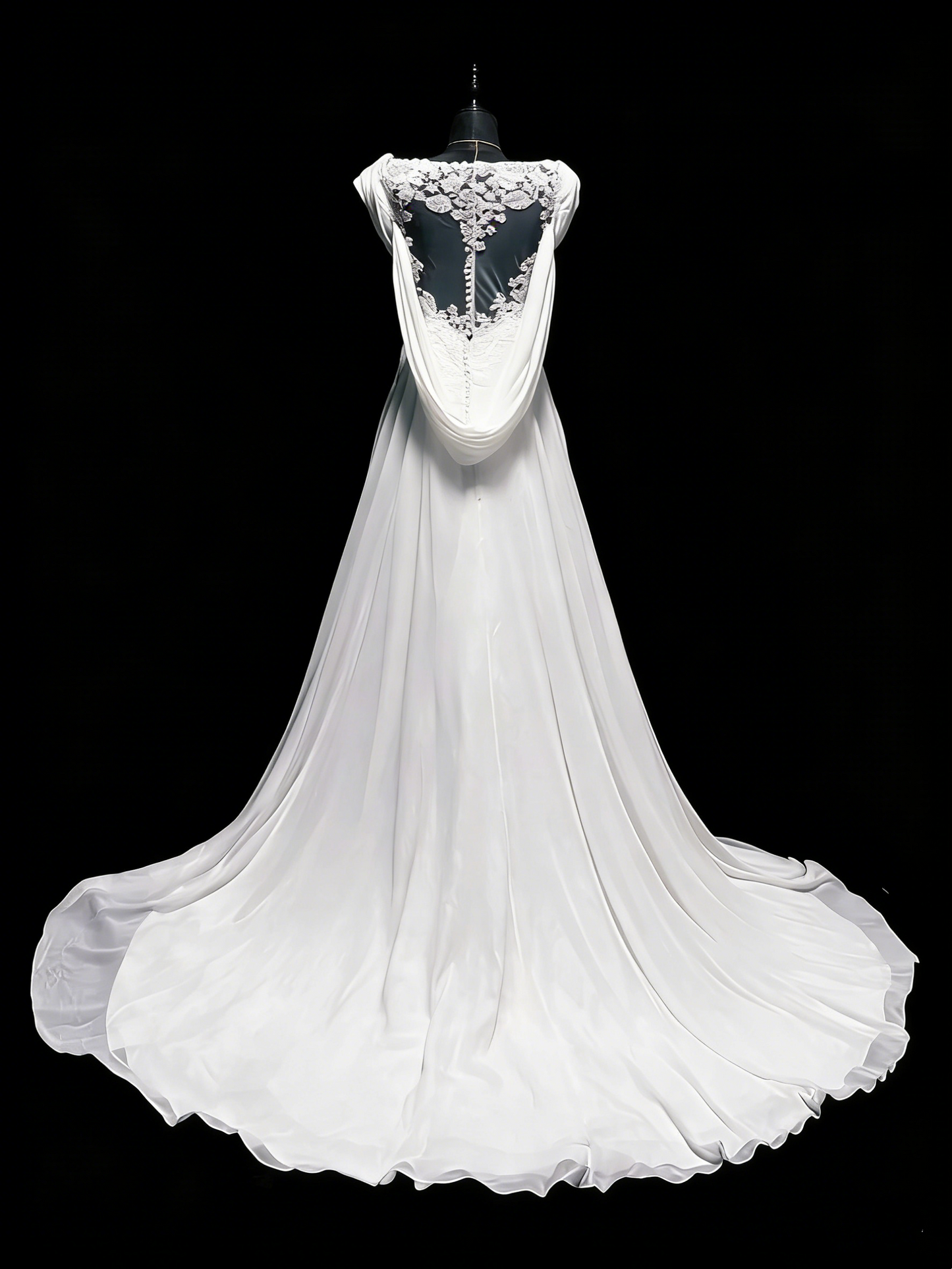 Vintage Brautkleid Meerjungfrauen-Stil, herzförmiger Schnitt, Chiffon, weiß, geraffte Spitze, langes Brautkleid, figurbetontes Brautkleid N1207